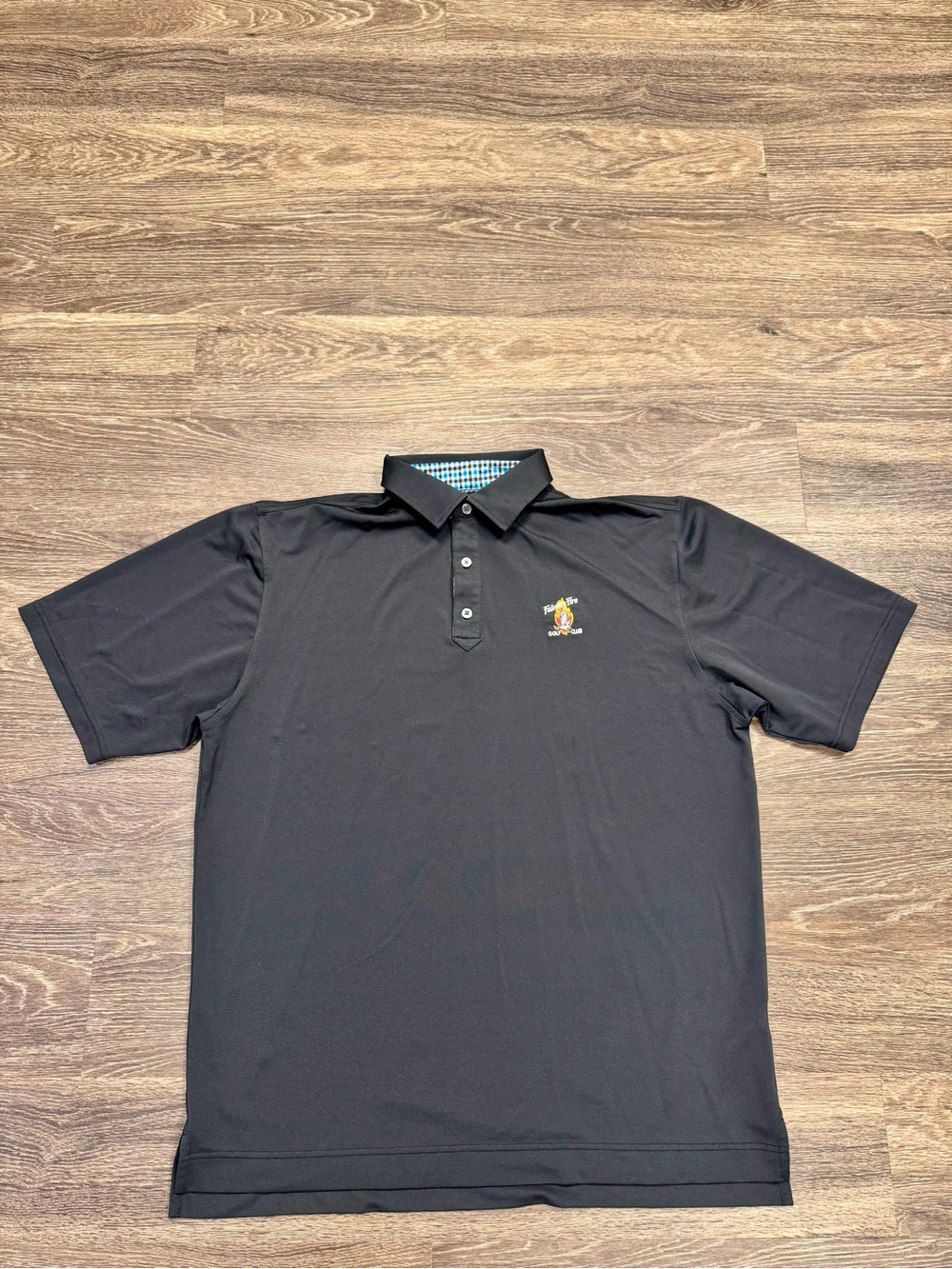 FootJoy Men’s XL Black Falcon’s Fire Golf Club Performance Polo Shirt